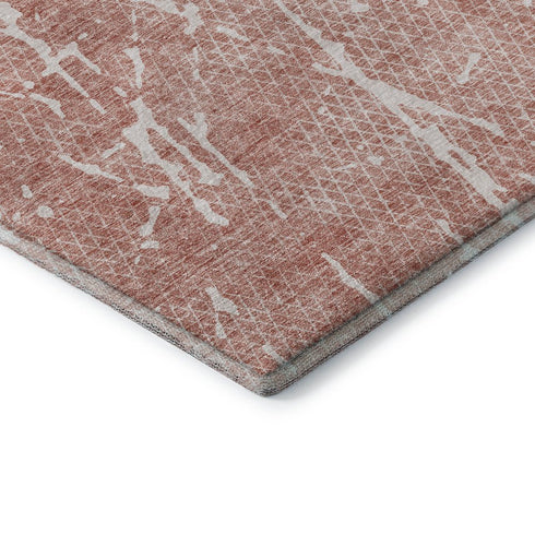 8' X 10' Blush And Ivory Abstract Washable Area Rug With UV Protection