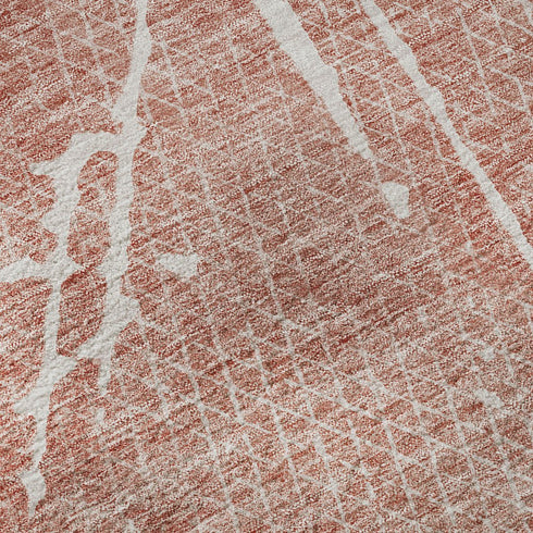 8' X 10' Blush And Ivory Abstract Washable Area Rug With UV Protection