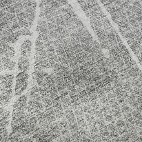8' X 10' Gray And Ivory Abstract Washable Area Rug With UV Protection
