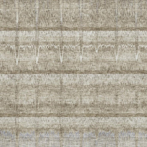 5' X 8' Taupe Gray And Beige Striped Washable Area Rug With UV Protection