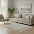 5' X 8' Taupe Gray And Beige Striped Washable Area Rug With UV Protection