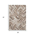 5' X 8' Brown And Ivory Chevron Washable Area Rug With UV Protection