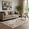 5' X 8' Brown And Ivory Chevron Washable Area Rug With UV Protection