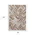 8' X 10' Brown And Ivory Chevron Washable Area Rug With UV Protection