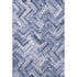 5' X 8' Blue And Ivory Chevron Washable Area Rug With UV Protection
