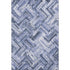 5' X 8' Blue And Ivory Chevron Washable Area Rug With UV Protection