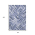 8' X 10' Blue And Ivory Chevron Washable Area Rug With UV Protection