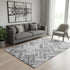 5' X 8' Gray And Ivory Chevron Washable Area Rug With UV Protection