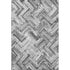 5' X 8' Gray And Ivory Chevron Washable Area Rug With UV Protection