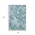 8' X 10' Teal And Ivory Chevron Washable Area Rug With UV Protection