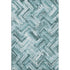 8' X 10' Teal And Ivory Chevron Washable Area Rug With UV Protection