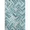 8' X 10' Teal And Ivory Chevron Washable Area Rug With UV Protection