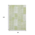 8' X 10' Artichoke Green And Ivory Patchwork Washable Area Rug With UV Protection