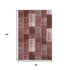 5' X 8' Burgundy And Ivory Patchwork Washable Area Rug With UV Protection