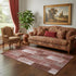 5' X 8' Burgundy And Ivory Patchwork Washable Area Rug With UV Protection