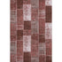 8' X 10' Burgundy And Ivory Patchwork Washable Area Rug With UV Protection