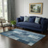 5' X 8' Blue And Ivory Patchwork Washable Area Rug With UV Protection