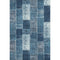 8' X 10' Blue And Ivory Patchwork Washable Area Rug With UV Protection