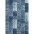 8' X 10' Blue And Ivory Patchwork Washable Area Rug With UV Protection