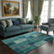 5' X 8' Teal And Ivory Patchwork Washable Area Rug With UV Protection