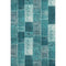 8' X 10' Teal And Ivory Patchwork Washable Area Rug With UV Protection