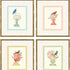 Set Of Four Bird with Shell Gold Framed Wall Art