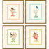 Set Of Four Bird with Shell Gold Framed Wall Art