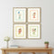 Set Of Four Bird with Shell Gold Framed Wall Art