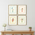 Set Of Four Bird with Shell Gold Framed Wall Art