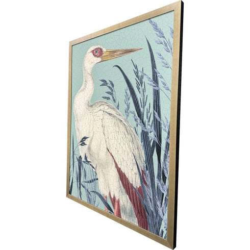 Coastal Paradise Stork Silver Framed Wall Art
