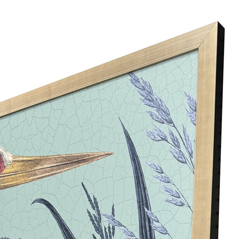 Coastal Paradise Stork Silver Framed Wall Art