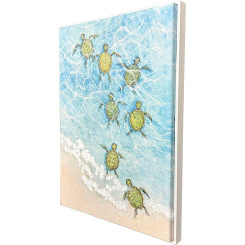 Swimming Turtles II White Framed Wall Art