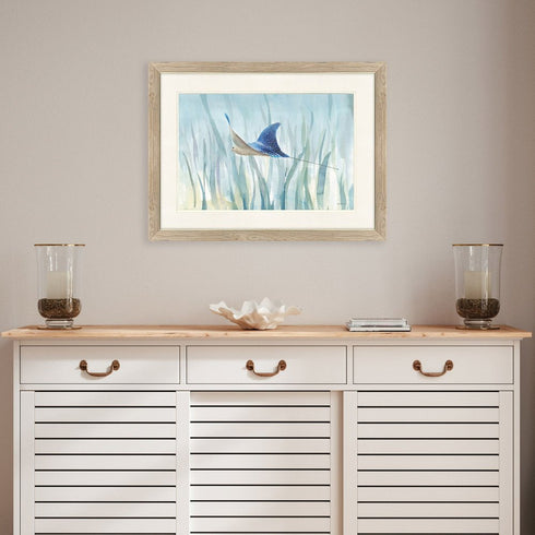 Undersea Ray Brown Framed Wall Art