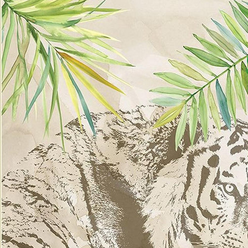 Set Of Two Boho Jungle Cat Brown Framed Wall Art