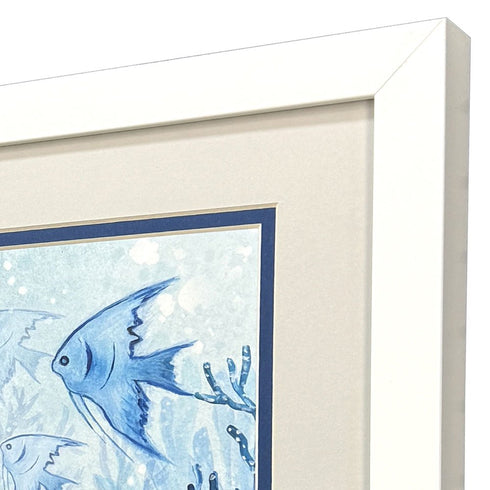 Set Of Two Angel Fish White Framed Wall Art