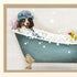 Set Of Two Bath Dogs I Distressed White Framed Wall Art