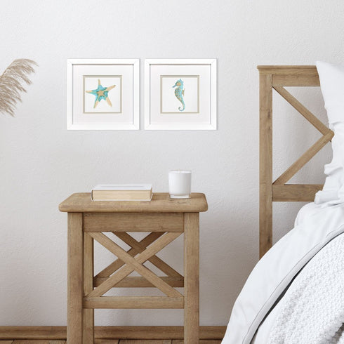 Set Of Two Sea Creatures I White Framed Wall Art
