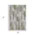 5' X 8' Brown Ivory And Gray Geometric Washable Area Rug With UV Protection