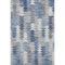 5' X 8' Blue Ivory And Gray Geometric Washable Area Rug With UV Protection