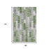 9' X 12' Green Ivory And Gray Geometric Washable Area Rug With UV Protection