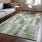 9' X 12' Green Ivory And Gray Geometric Washable Area Rug With UV Protection