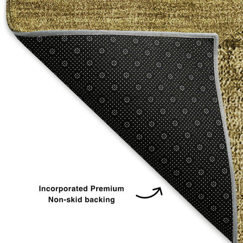 5' X 8' Brown And Beige Abstract Washable Area Rug With UV Protection