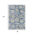 8' X 10' Blue Ivory And Gold Floral Washable Area Rug With UV Protection