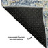 8' X 10' Blue Ivory And Gold Floral Washable Area Rug With UV Protection