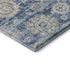 8' X 10' Blue Ivory And Gold Floral Washable Area Rug With UV Protection