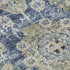 8' X 10' Blue Ivory And Gold Floral Washable Area Rug With UV Protection