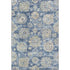 8' X 10' Blue Ivory And Gold Floral Washable Area Rug With UV Protection