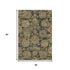 5' X 8' Charcoal And Brown Floral Washable Area Rug With UV Protection