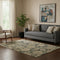 5' X 8' Charcoal And Brown Floral Washable Area Rug With UV Protection