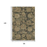 8' X 10' Charcoal And Brown Floral Washable Area Rug With UV Protection